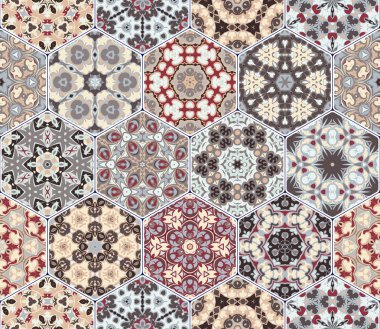 Vektör altıgen şekillerinin ayarla.