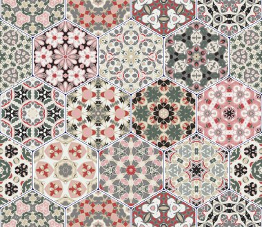 Vektör altıgen şekillerinin ayarla.