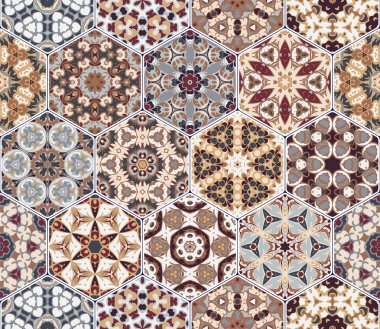 Vektör altıgen şekillerinin ayarla.