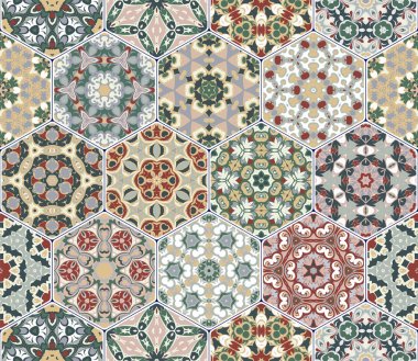 Vektör altıgen şekillerinin ayarla.