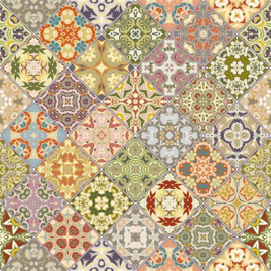 Turuncu ve yeşil soyut desenler