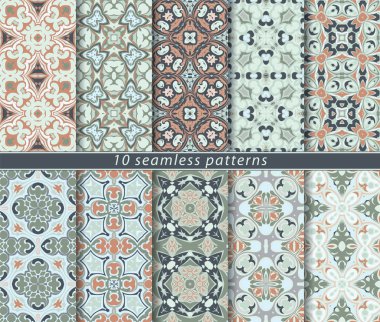 vektör Dikişsiz soyut desen kümesi.