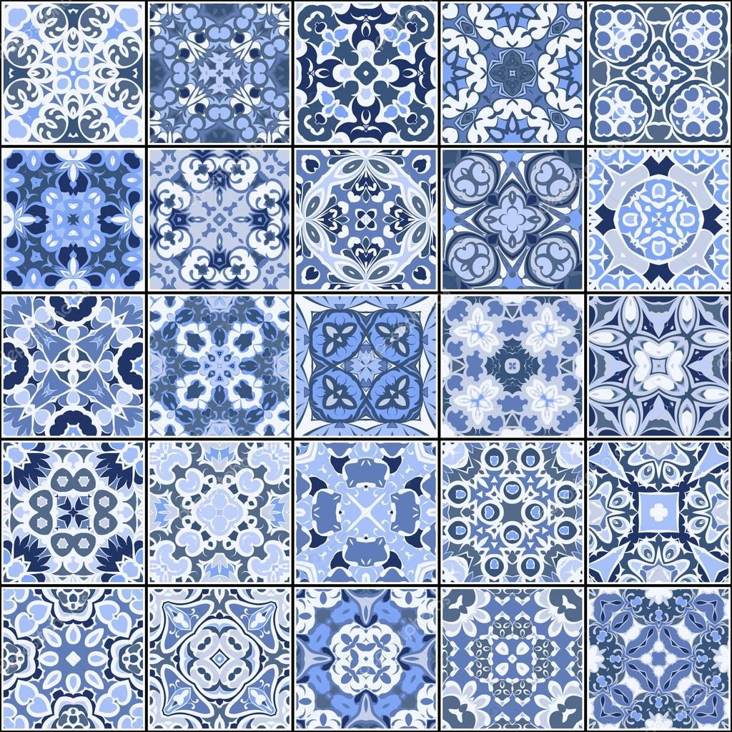 Collection of different vintage tiles