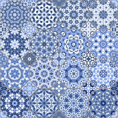 Sekizgen ve kare desenleri.