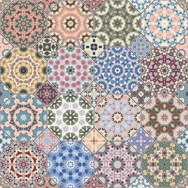 Sekizgen ve kare desenleri.