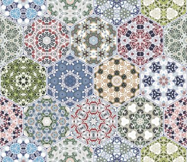 Vektör altıgen şekillerinin ayarla.