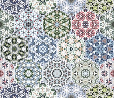 Vektör altıgen şekillerinin ayarla.