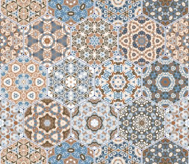 Vektör altıgen şekillerinin ayarla.