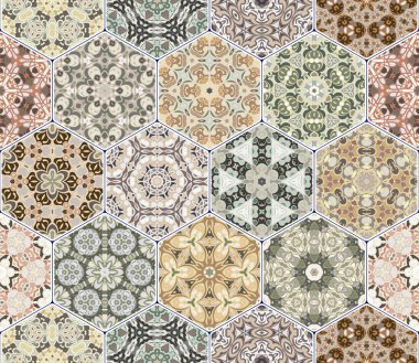 Vektör altıgen şekillerinin ayarla.