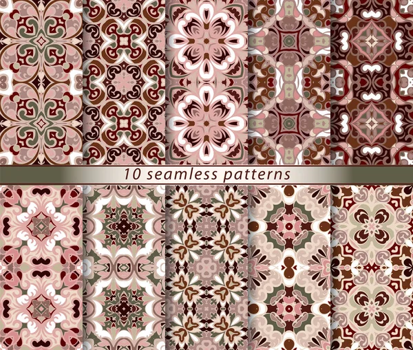 Ensemble de motifs orientaux sans couture — Image vectorielle