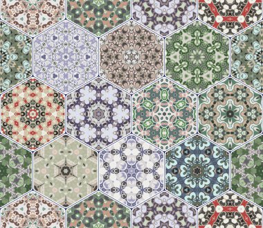 Vektör altıgen şekillerinin ayarla.