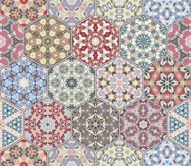 Vektör altıgen şekillerinin ayarla.