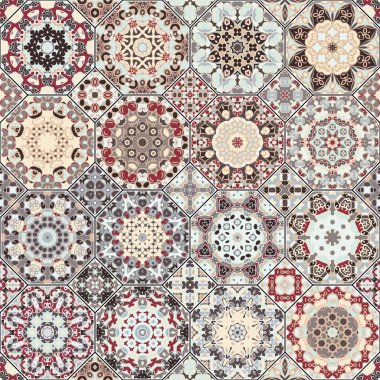 Sekizgen ve kare desenleri.