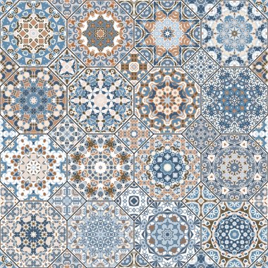 Sekizgen ve kare desenleri.