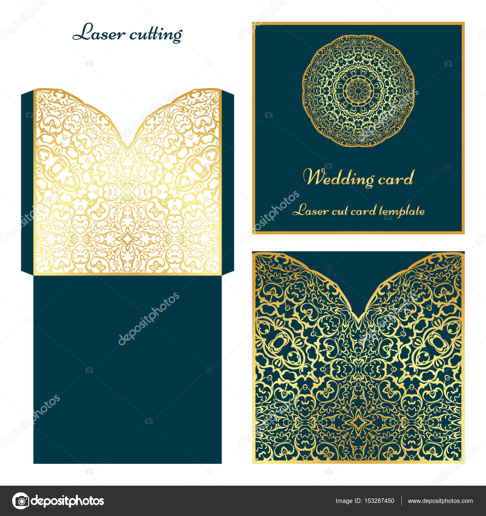 Laser cut card template Stock Vector Image by