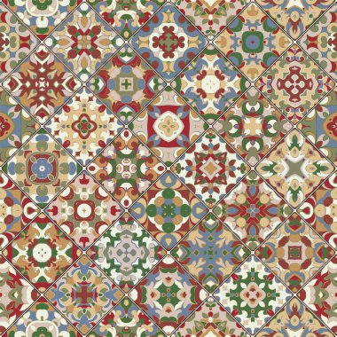 Kare Dikişsiz desen vektör seti.