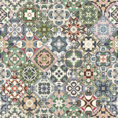 Kare Dikişsiz desen vektör seti.