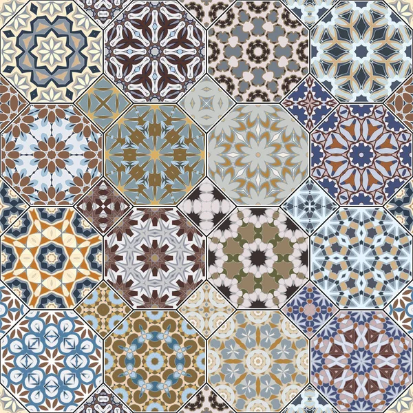 Conjunto de patrones octogonales y cuadrados . — Archivo Imágenes Vectoriales