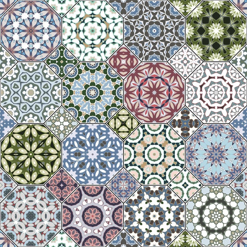 A set of multicolor tiles.