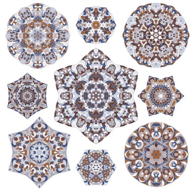 Soyut dairesel öğeleri kümesi.