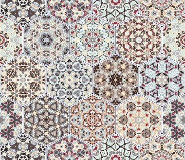 Vektör altıgen şekillerinin ayarla.