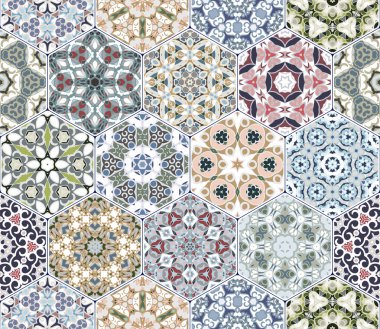 Vektör altıgen şekillerinin ayarla.