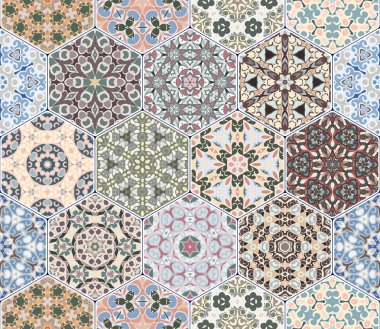 Vektör altıgen şekillerinin ayarla.