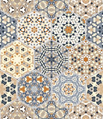 Vektör altıgen şekillerinin ayarla.