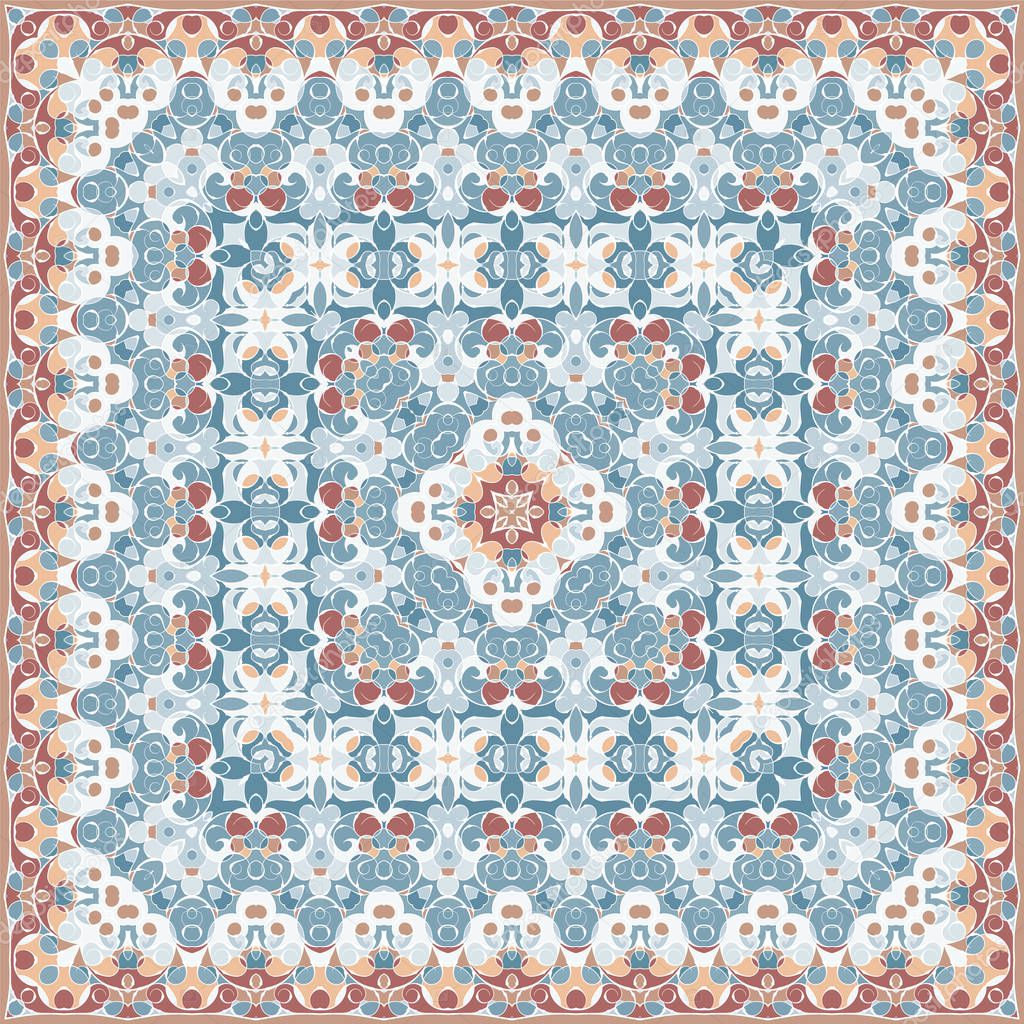 Elegant square light blue abstract pattern.