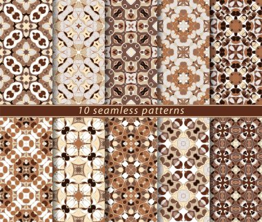 On kesintisiz soyut desenler etnik tarzda vektör ayarla.