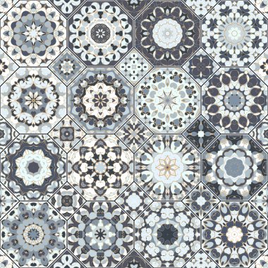 Bir dizi çok renkli fayans.