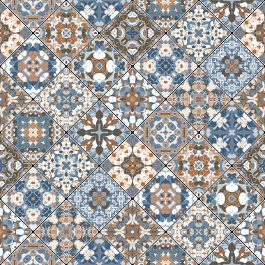 Mozaik kümedeki soyut desenler.