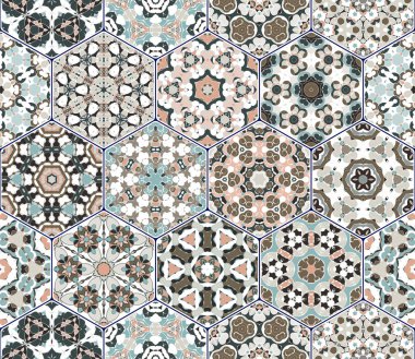 Vektör altıgen şekillerinin ayarla.