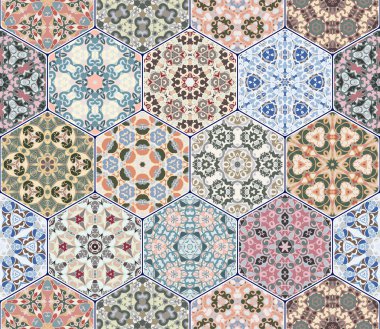 Vektör altıgen şekillerinin ayarla.