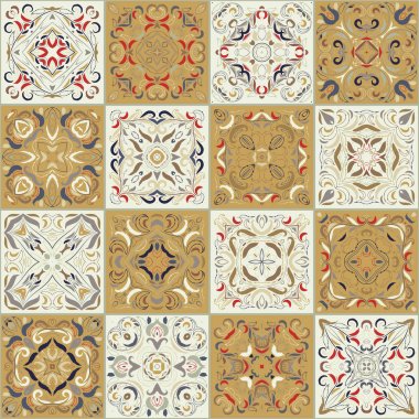 Bir koleksiyonu retro renklerde Seramik Karo.