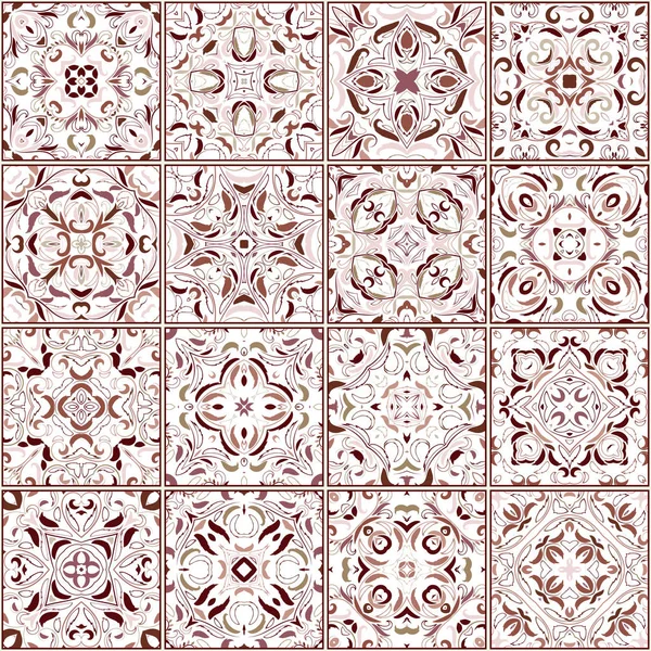 Coleção de diferentes azulejos vintage — Vetor de Stock