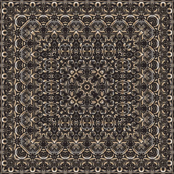 Vierkante patroon voor de zijden sjaal — Stockvector
