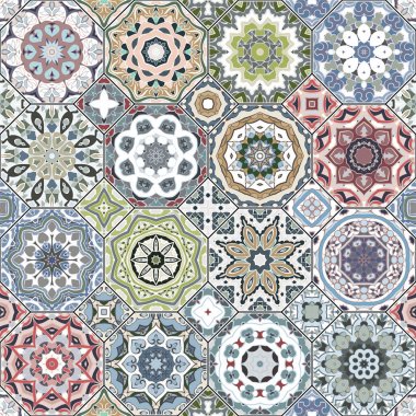 Sekizgen ve kare desenleri.