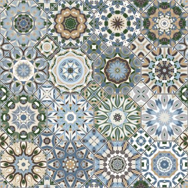 Sekizgen ve kare desenleri.