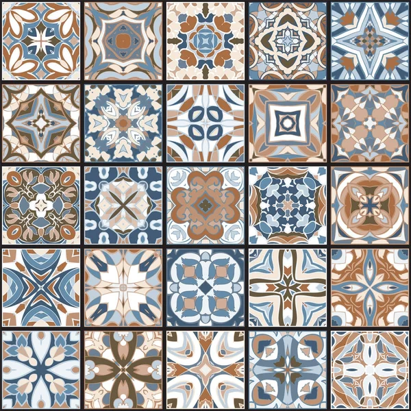 Colección de azulejos de cerámica — Archivo Imágenes Vectoriales