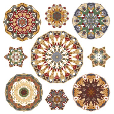 Soyut dairesel öğeleri kümesi.