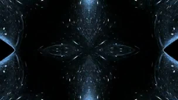 Blauer Fraktaler Hintergrund Kaleidoskop Der Farben Endloser Bewegung Abstrakte Muster — Stockvideo