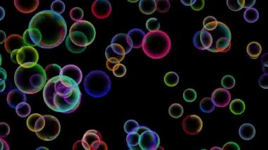 Kabarcıklar yukarıya doğru bir siyah arka plan üzerinde artış