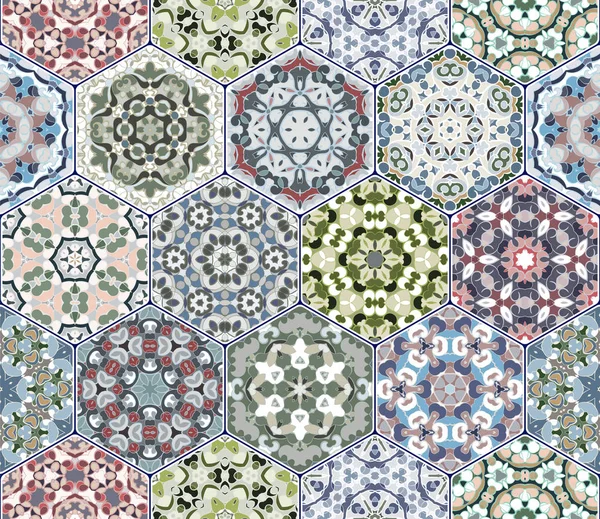 Conjunto vectorial de patrones hexagonales . — Archivo Imágenes Vectoriales