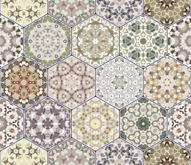 Vektör altıgen şekillerinin ayarla.