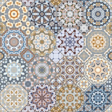 Sekizgen ve kare desenleri.