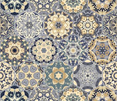 Altıgen fayans parlak seamless modeli