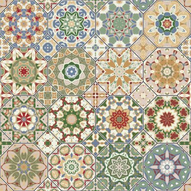 Sekizgen ve kare desenleri.