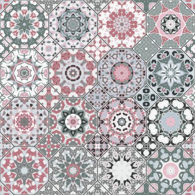 Sekizgen ve kare desenleri.