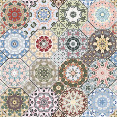 Sekizgen ve kare desenleri.